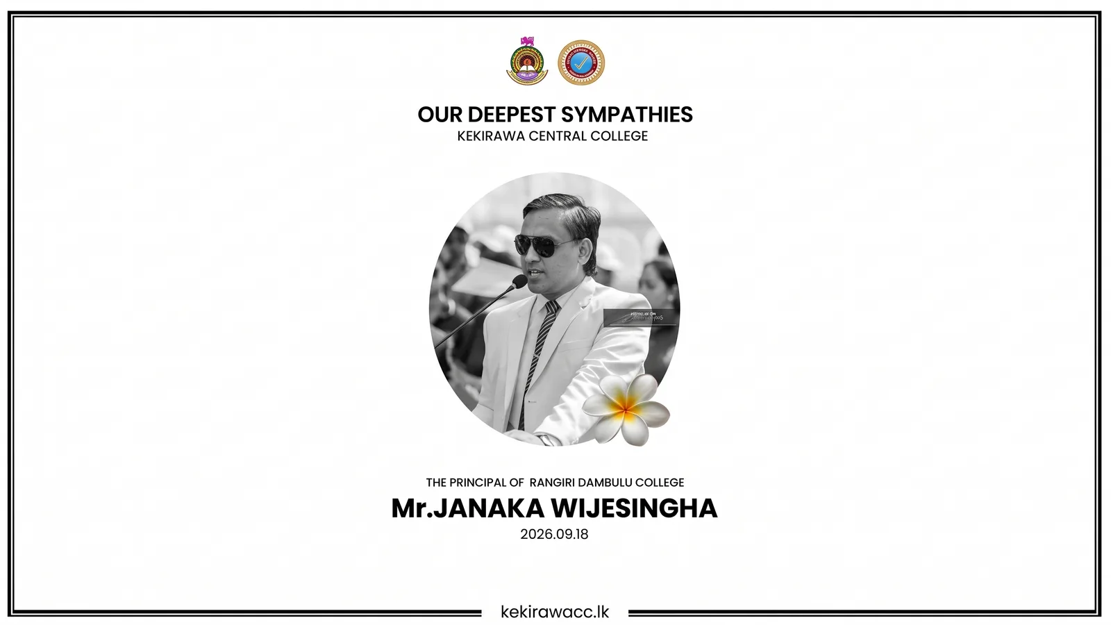 A Profound Loss: Deepest Condolences on the Demise of Mr. Janaka Wijesingha